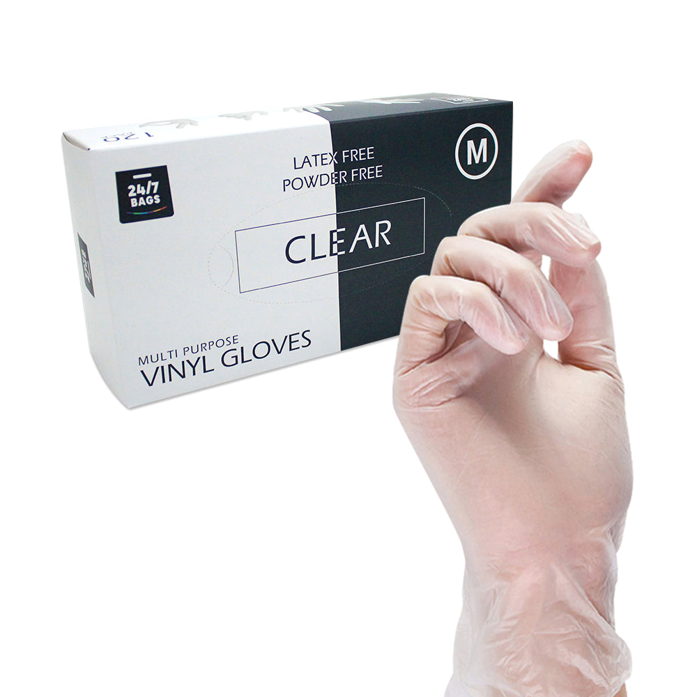 Vinyl Clear Gloves, Medium / 120 Count (Latex & Powder Free)