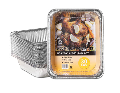 Aluminum Container, 12.6"x10.24"x2.56", No Lids- 30 Count