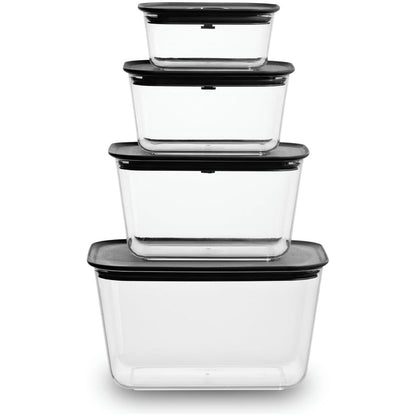 4 Set Air-Valve Pantry Storage Containers, 4 Sizes (360mL,800mL,1450mL,2950mL)