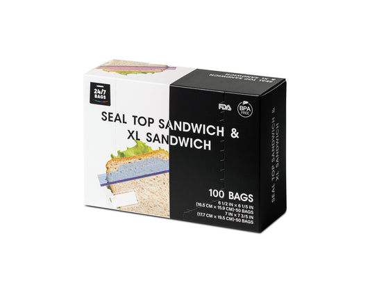 Sandwich & XL Sandwich Zip-Lock Bags / 100 Bags