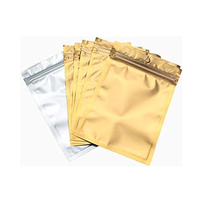 4" x 5" Resealable Mylar Bags,  Orange Back / Silver Inside With Clear Window / 300 Count